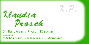 klaudia prosch business card